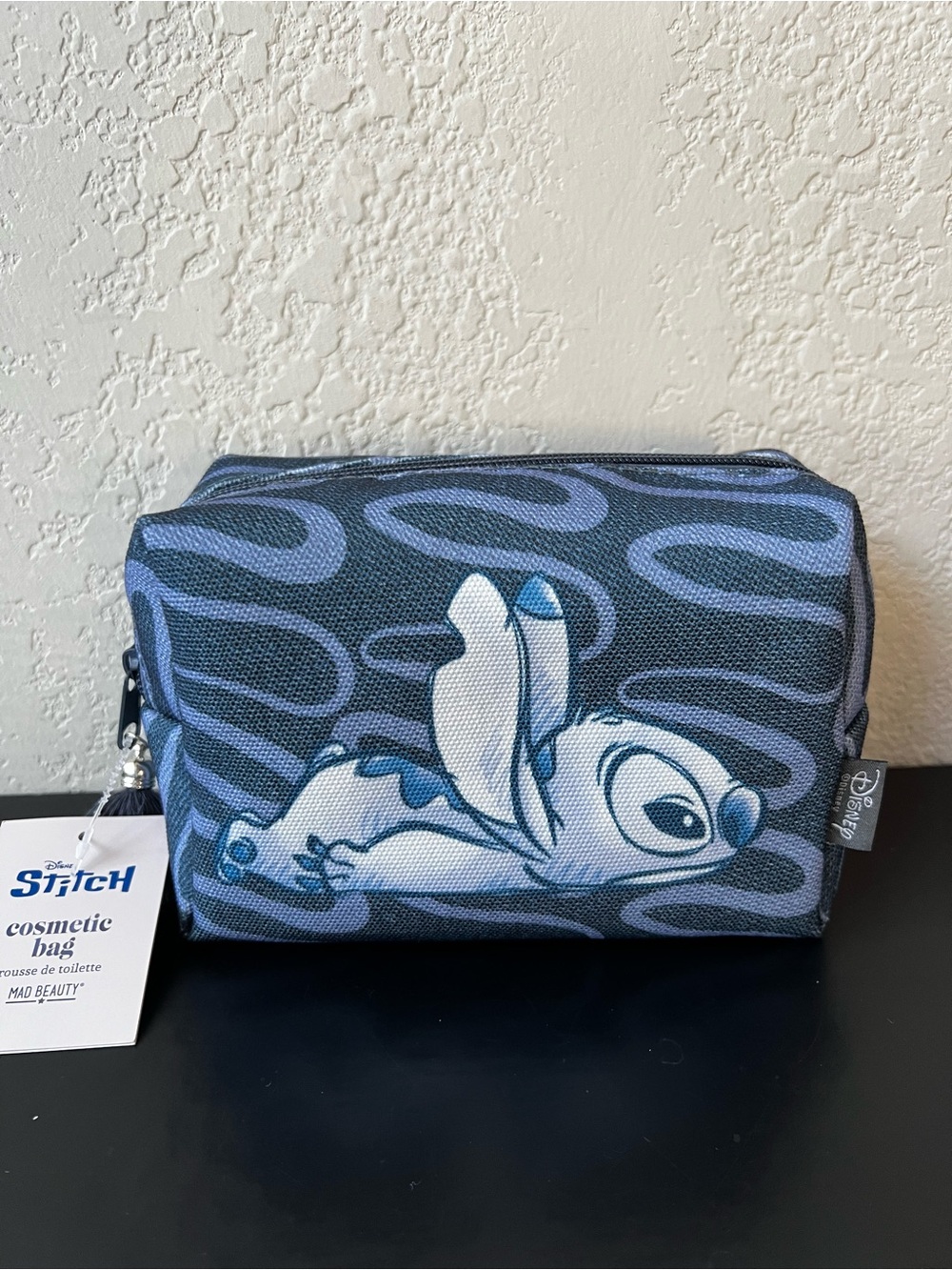 NWT Mad Beauty Disney Stitch Navy Denim Cosmetic Bag
